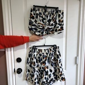 2 piece leopard outfit